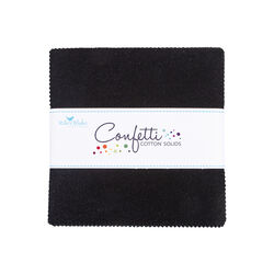 Confetti Cotton 5" Square Pack in Pitch Black