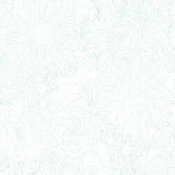 Paperie in Aqua on White