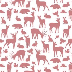 Forest Friends in Berry on White
