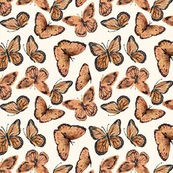 Monarch Butterflies in Cream