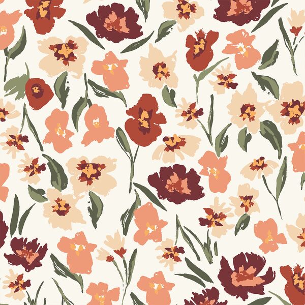 Large Painted Meadows in Warm Spice