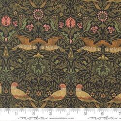 Birds Damask in Ebony