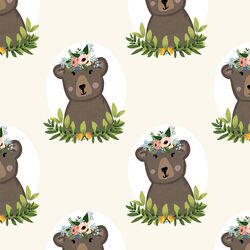 Large Floral Bear in Ivory