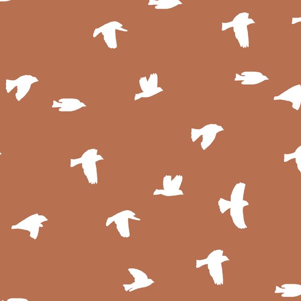 Flock Silhouette in Terracotta