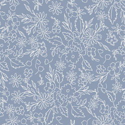 Floral Sketch in Periwinkle