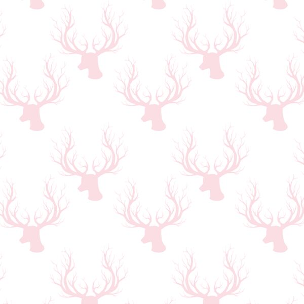 Little Deer Silhouette in Soft Pink