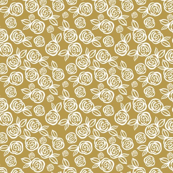 Little Tea Roses in Gold