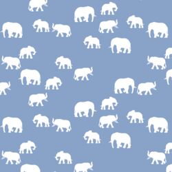 Elephant Silhouette in Cornflower
