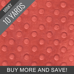 Minky Dimple Dot in Poppy - 10 Yard Quick Cut