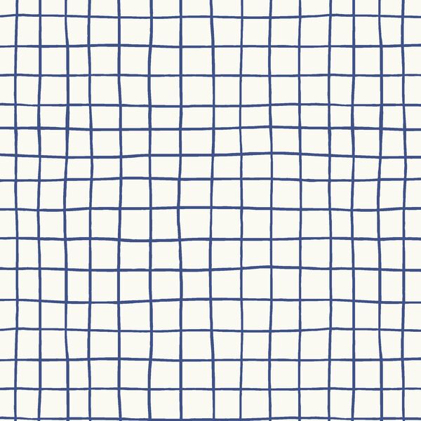 Pool Grid in Ultramarine Blue on Cream