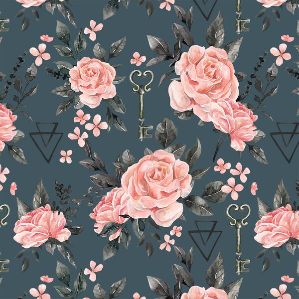 October Roses in Midnight Blue