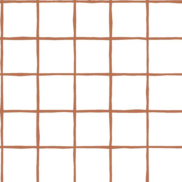Windowpane in Terracotta on White