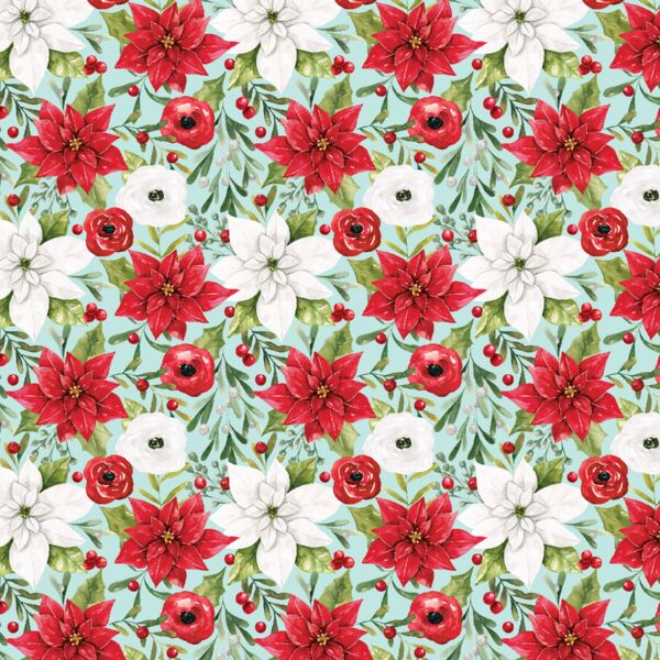 Little Holiday Floral in Aqua