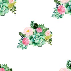 Floral Succulents in White