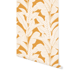 Playful Palms in Apricot Cream