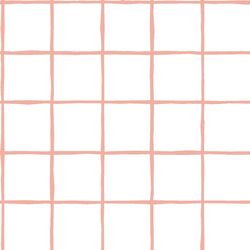 Windowpane in Peony on White