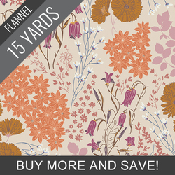 Bluebells and Buttercups Flannel in Dusk - 15 Yard Bolt