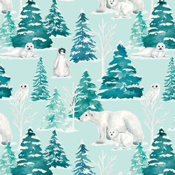 Frosted Forest Friends in Aqua