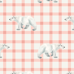 Polar Bear in Pink Plaid