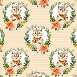 Miss Kitty Wreath in Peach Polka Dots
