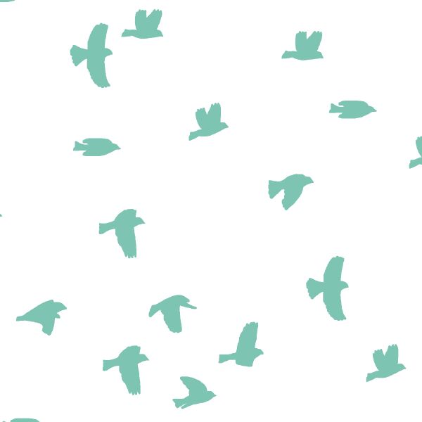Flock Silhouette in Succulent on White