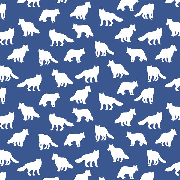 Little Fox Silhouette in Blue Jay