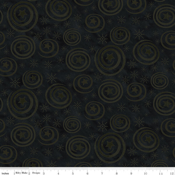 Stars And Swirls in Black