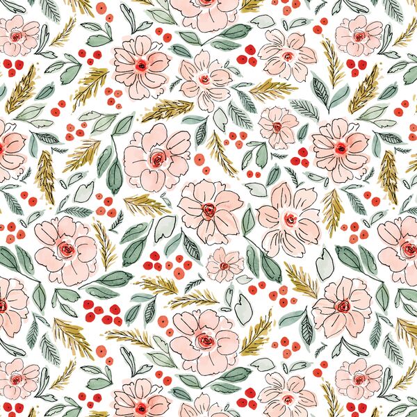 Christmas Blossoms in White
