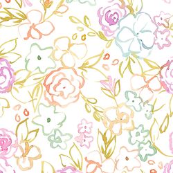 Floral Outline in White