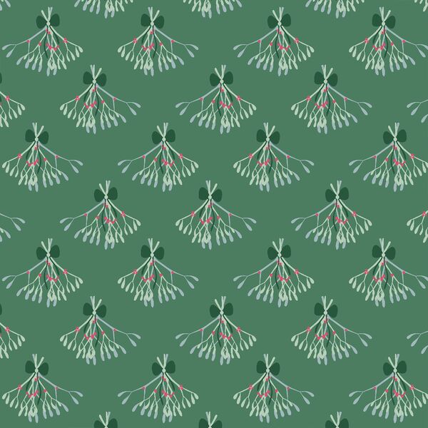 Mistletoe in Winter Green