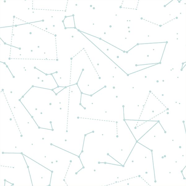 Star Charts in Glacier Blue on White