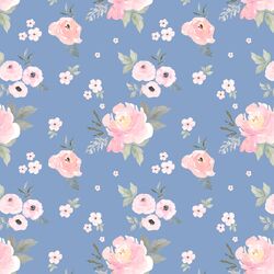 Small Sweet Blush Roses in Cornflower