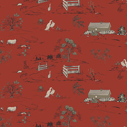 Country Estate in Deep Red