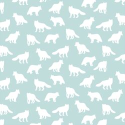 Little Fox Silhouette in Glacier Blue