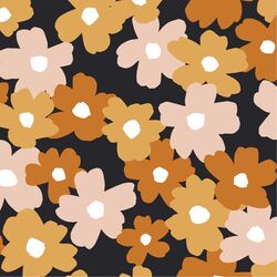 Large Fall Floral in Charcoal