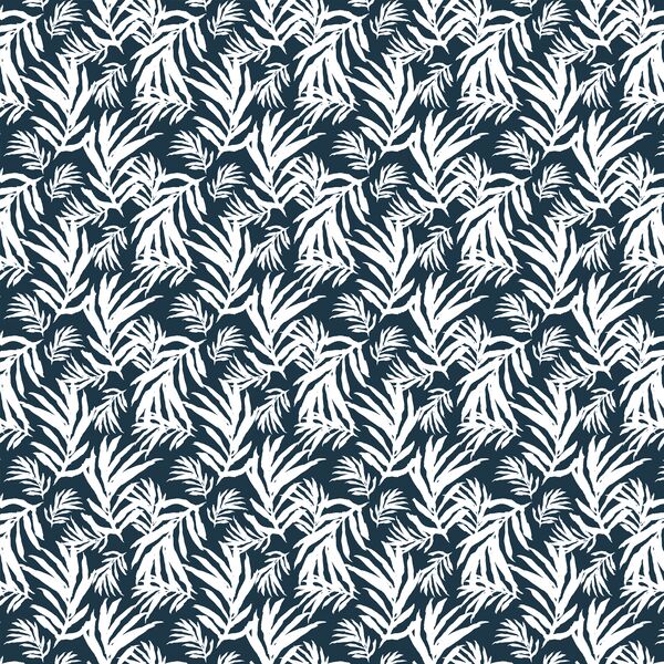 Palm Fronds in Deep Navy