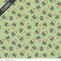 Candy Cane Flannel in Honeydew