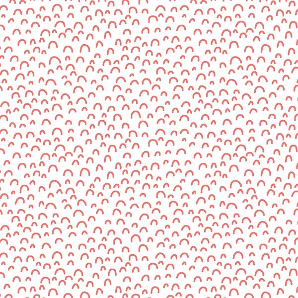 Doodle in Living Coral on White