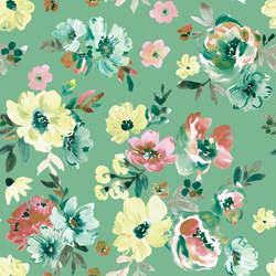 Charming Floral in Shamrock Green