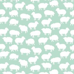 Sheep Silhouette in Mint