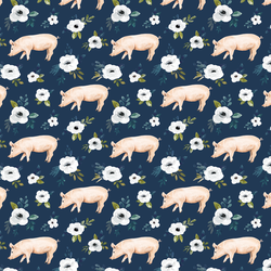 Little Garden Pigs in Navy