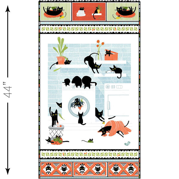 Cats in the Laundry Panel in White