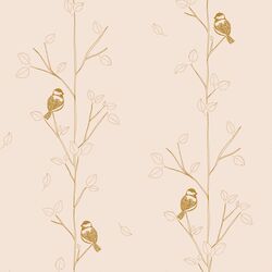 Perched in Pale Pink and Dark Gold
