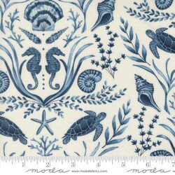 Coastal Damask in Seafoam White