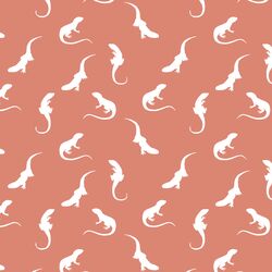 Iguana Silhouette in Desert Rose