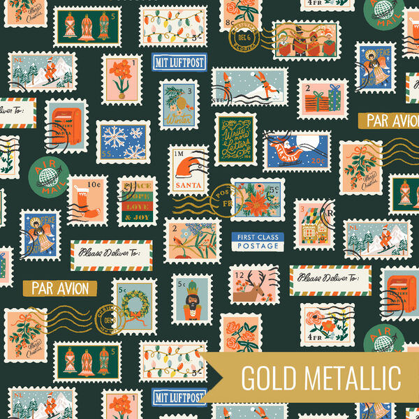 Holiday Stamps in Evergreen Metallic