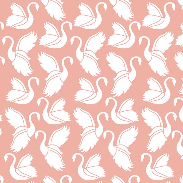 Swan Silhouette in Peony