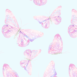 Floating Butterfly in Cloud Blue