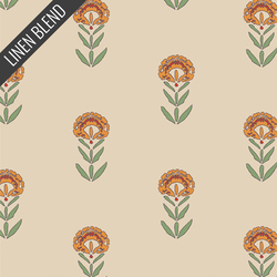Front Yard Marigolds Linen in Cream