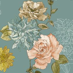 Large Dahlia Rose in Dusty Aqua